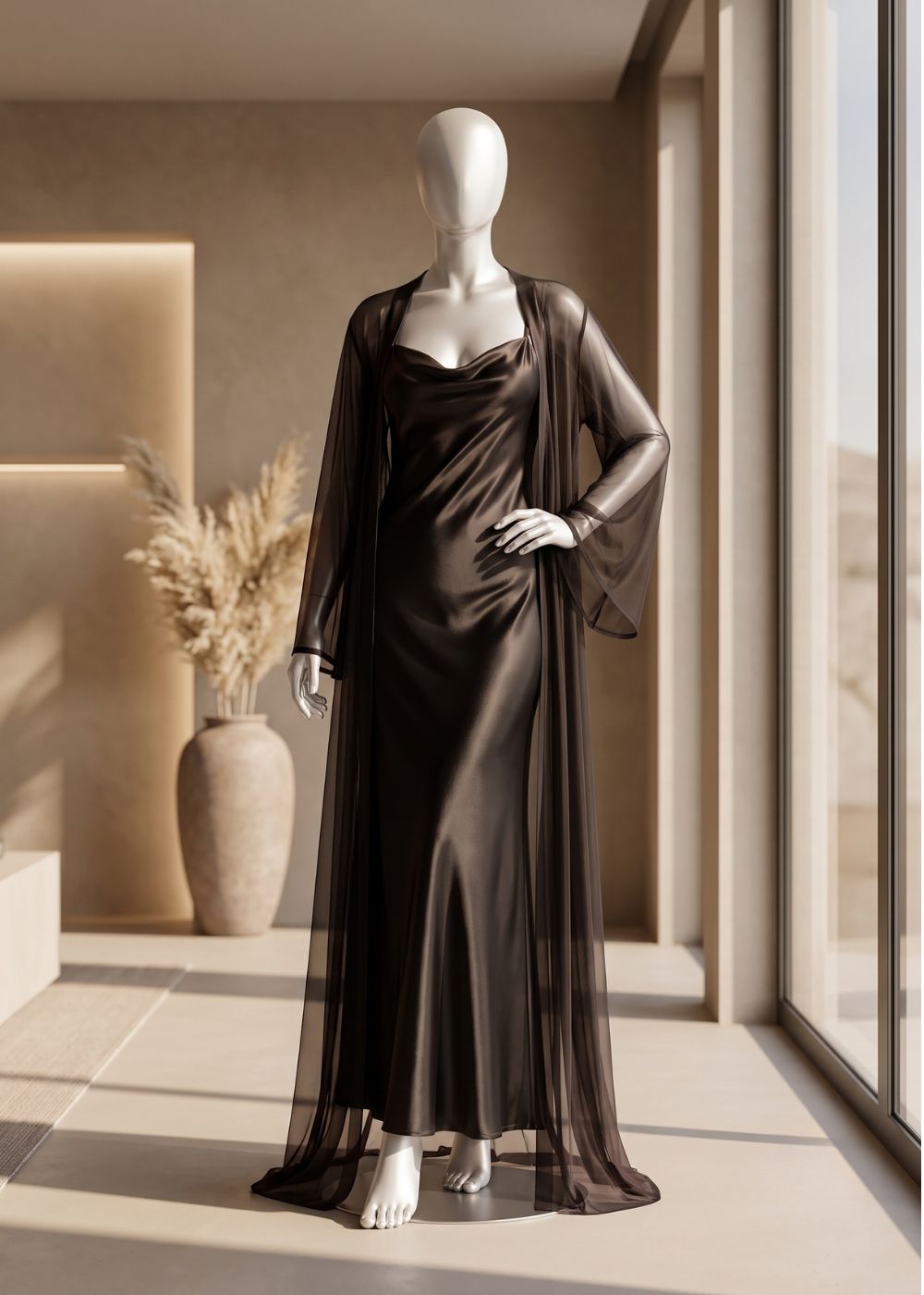 2 piece Satin Elegance Nightgown Set