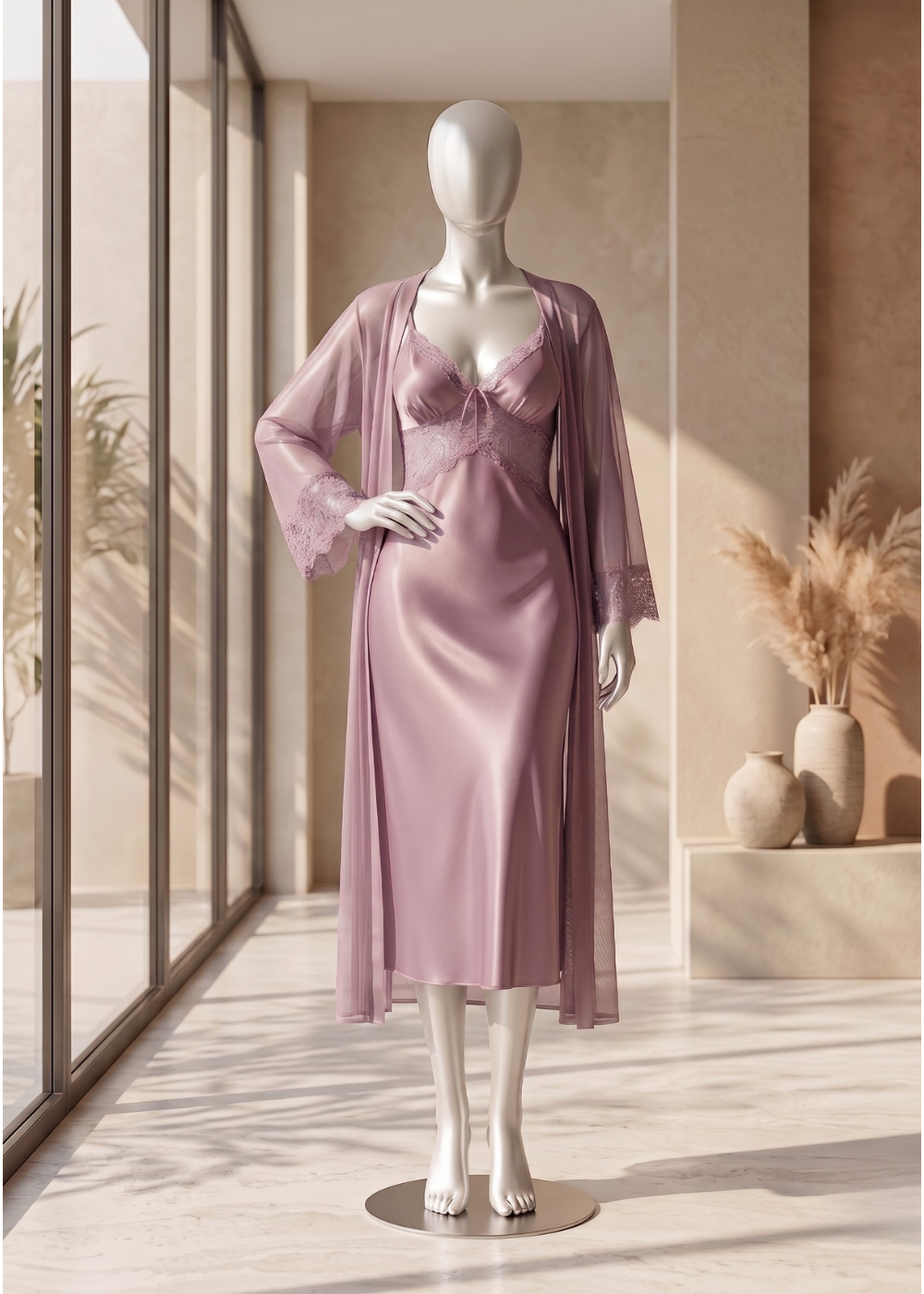 2-piece Noir Satin Grace Set