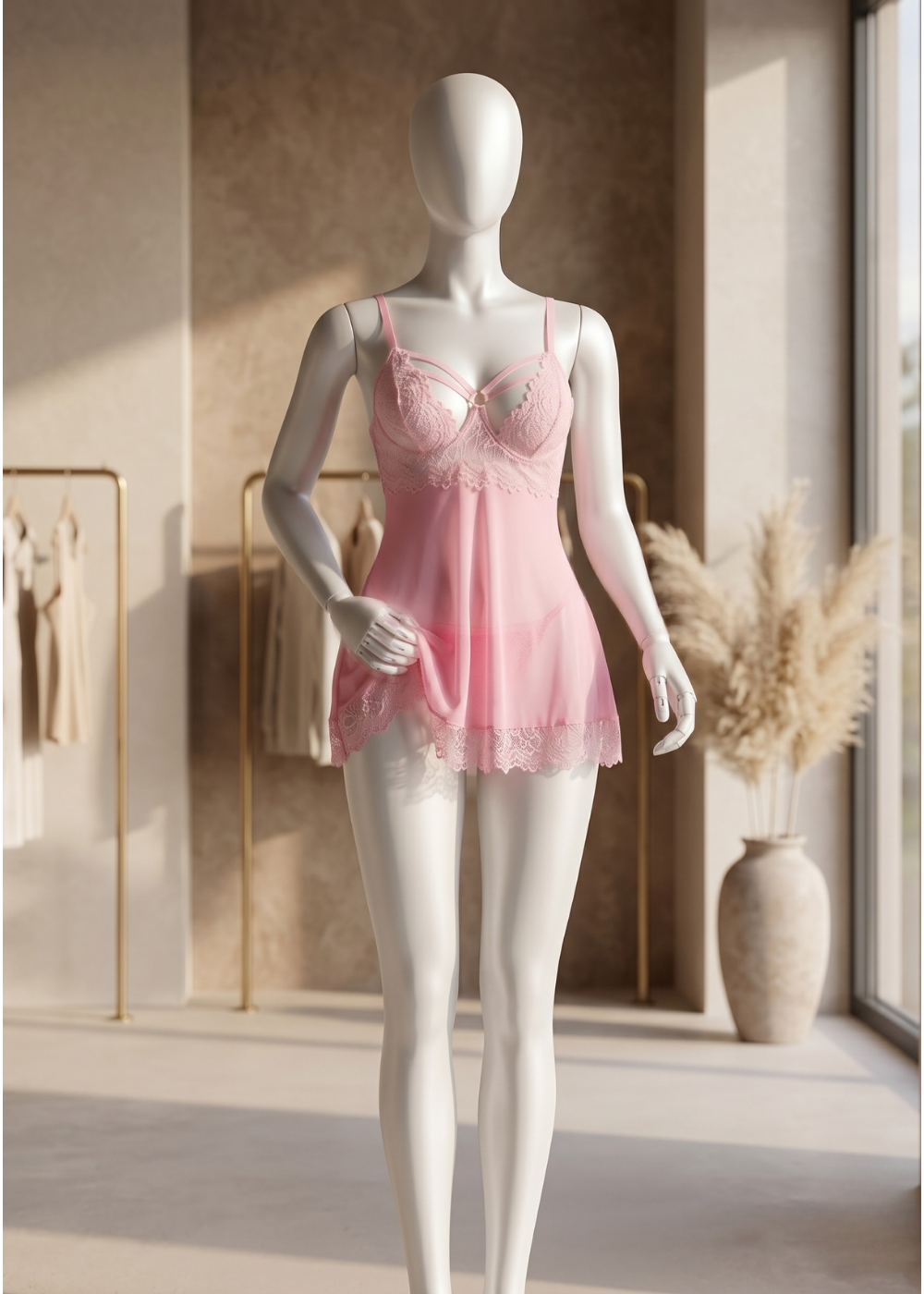 2-piece Pink Whisper Babydoll