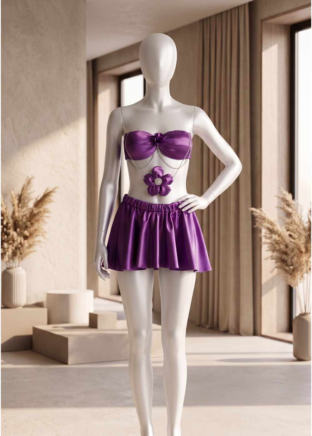 2 piece Blossom Satin Mini Set