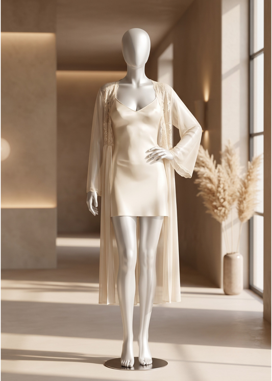 2 piece  Ivory Serenity Satin Set
