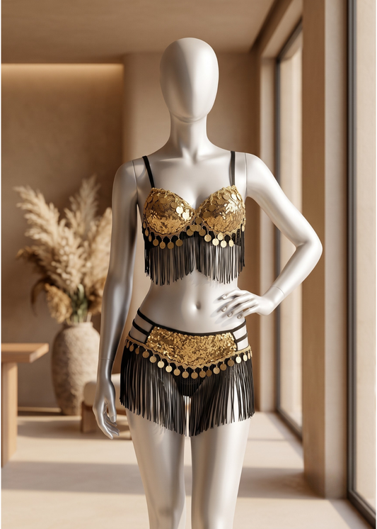 2 piece Golden Mirage Belly Dance Set