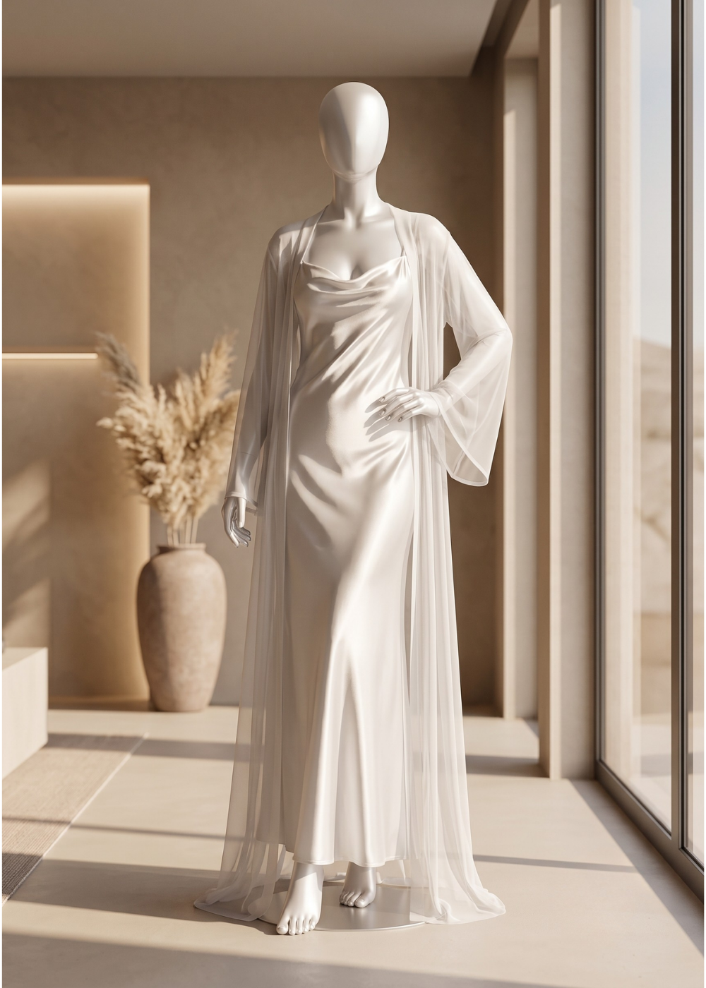 2 piece Satin Elegance Nightgown Set