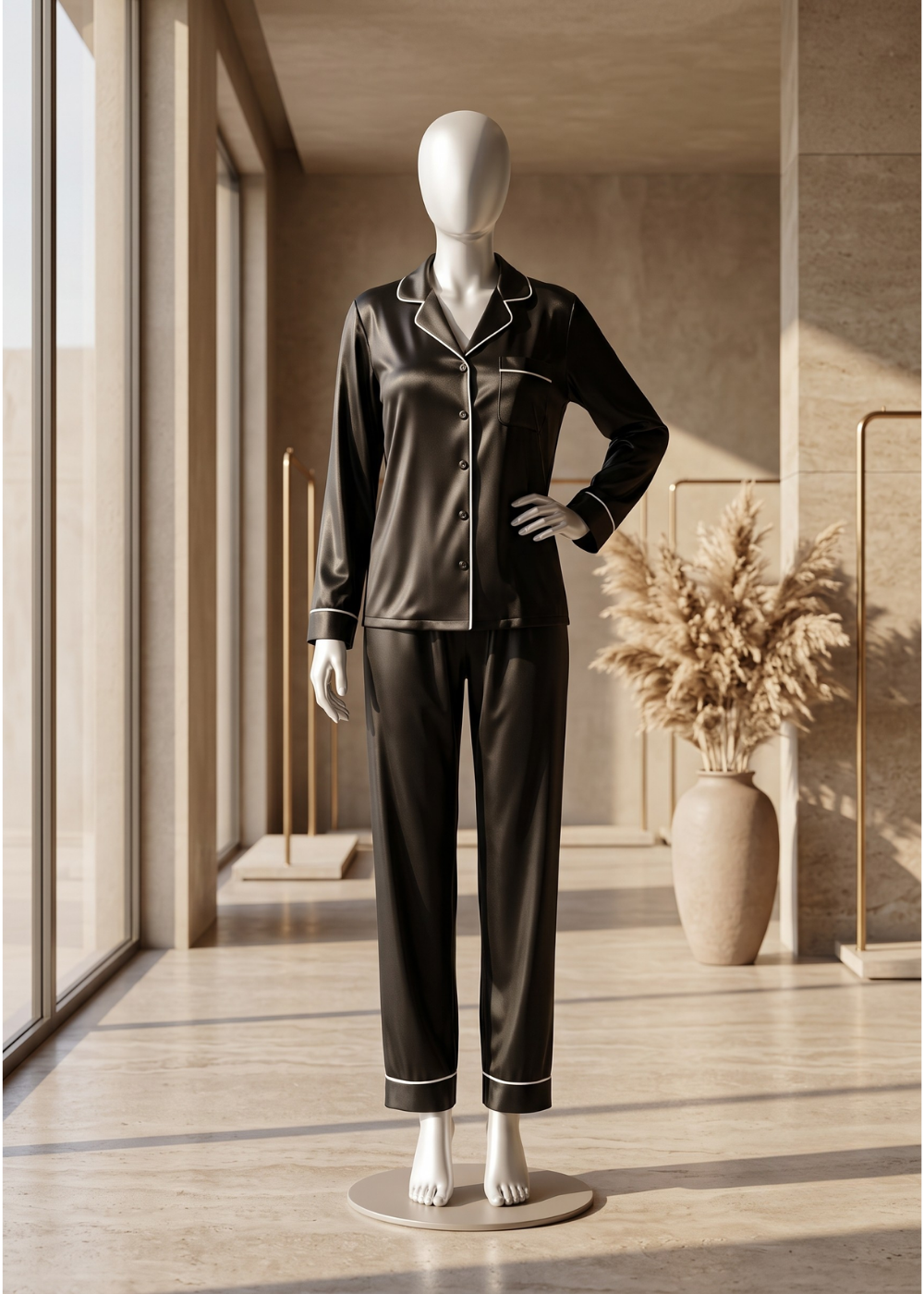 2 piece Satin Classic Pajama Set
