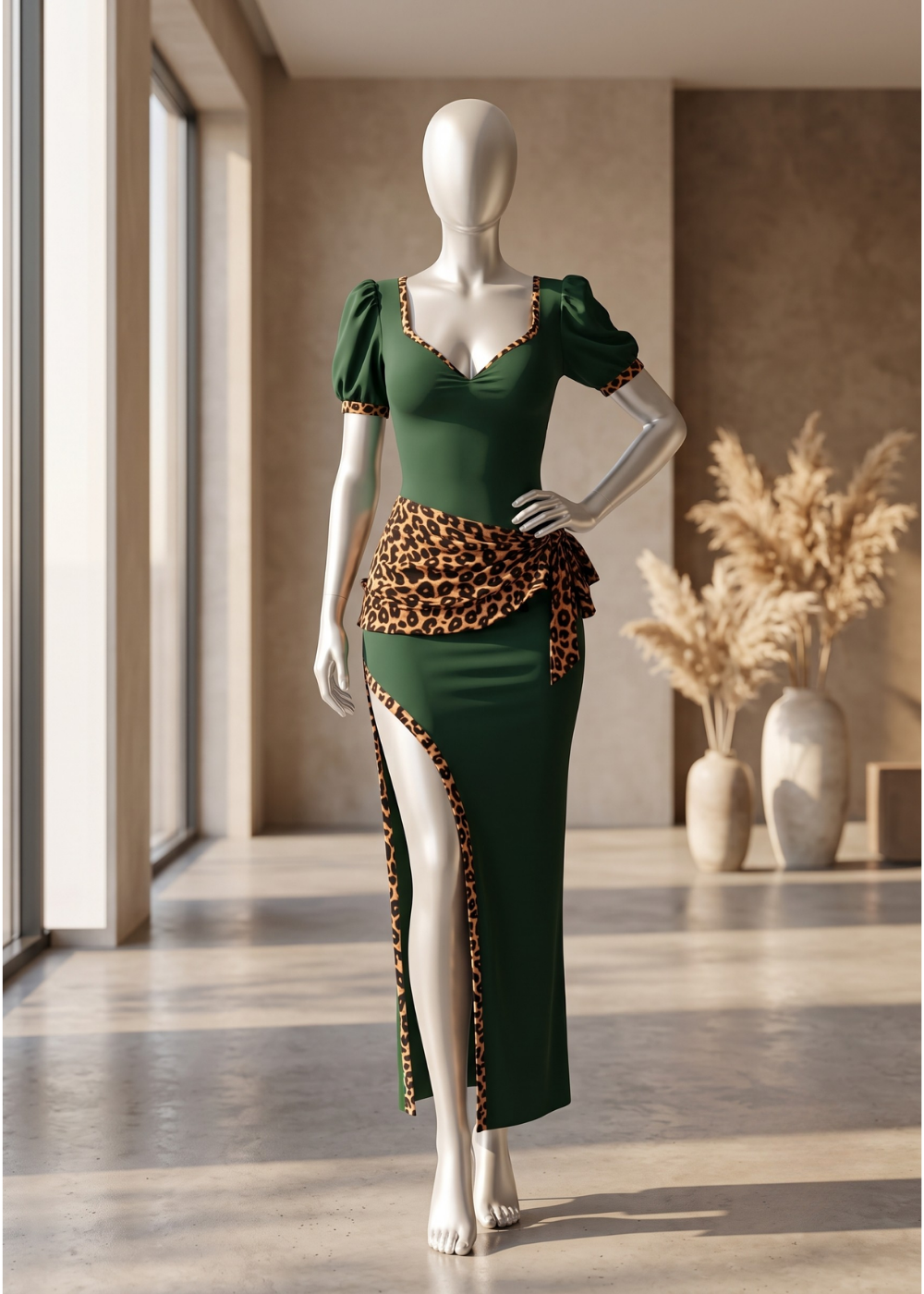 2 piece Wild Grace Leopard Maxi Dress