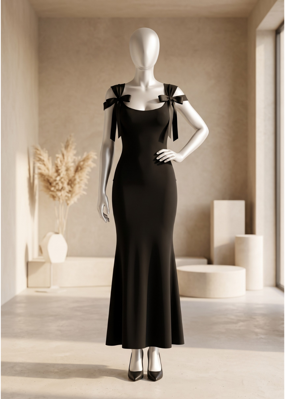 Midnight Bow Elegance Dress