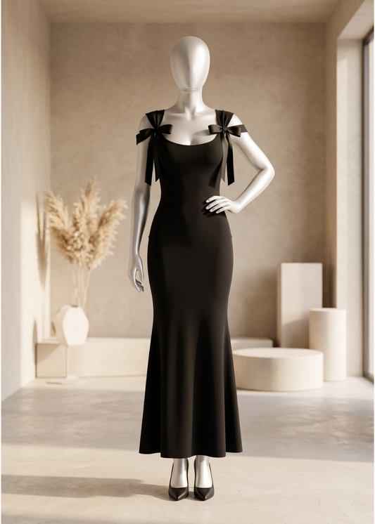Midnight Bow Elegance Dress