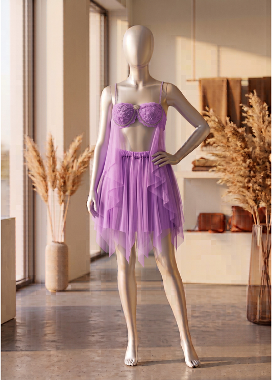 2-piece Ruby Romance Sheer Babydoll Set