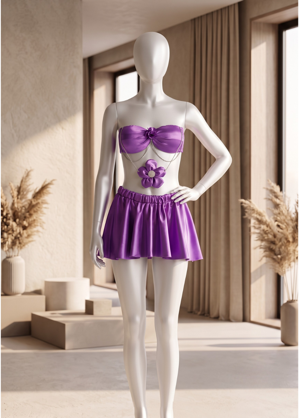 2 piece Blossom Satin Mini Set
