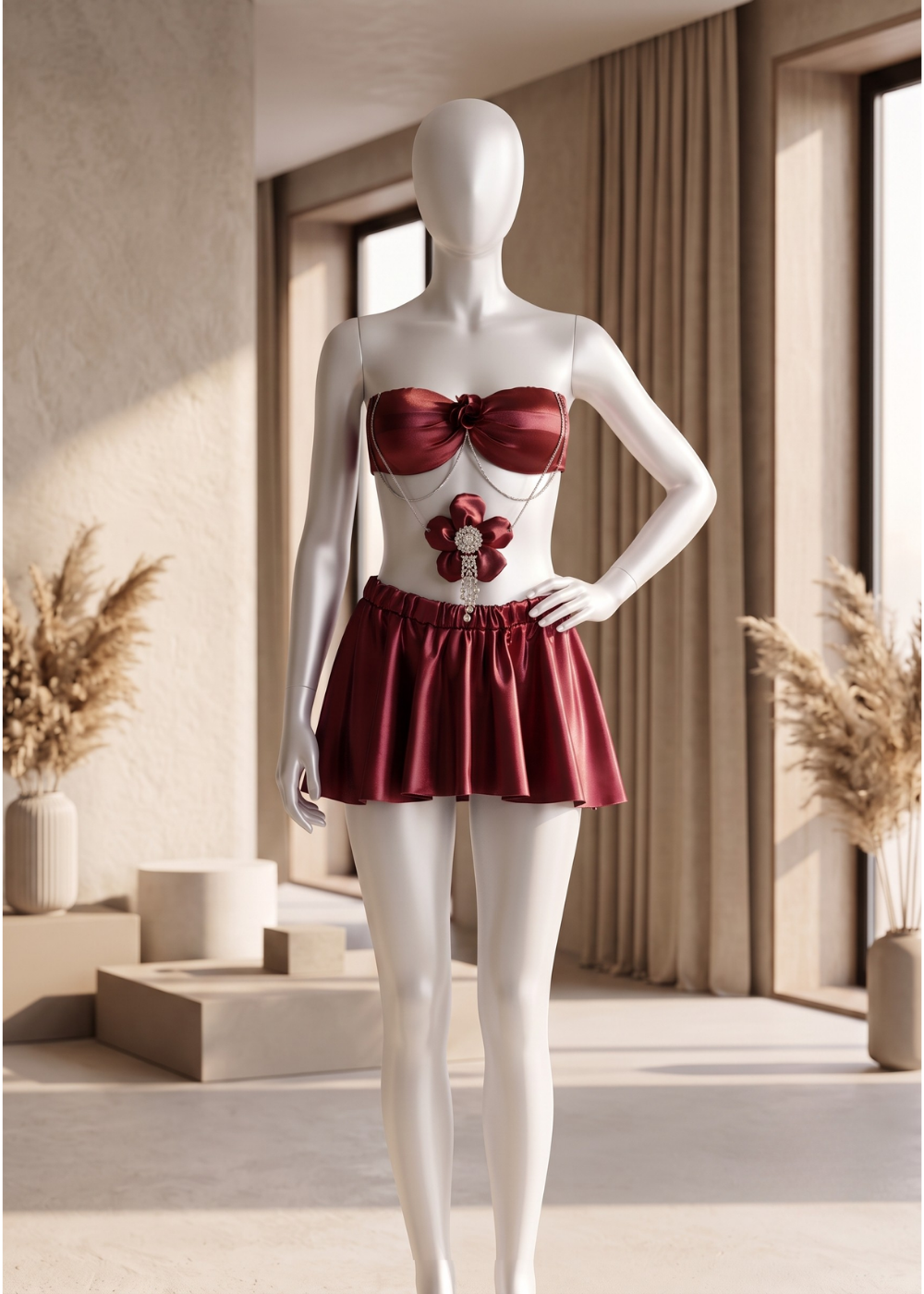 2 piece Blossom Satin Mini Set