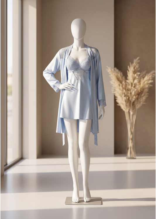 2 piece Serenity Satin Robe Set