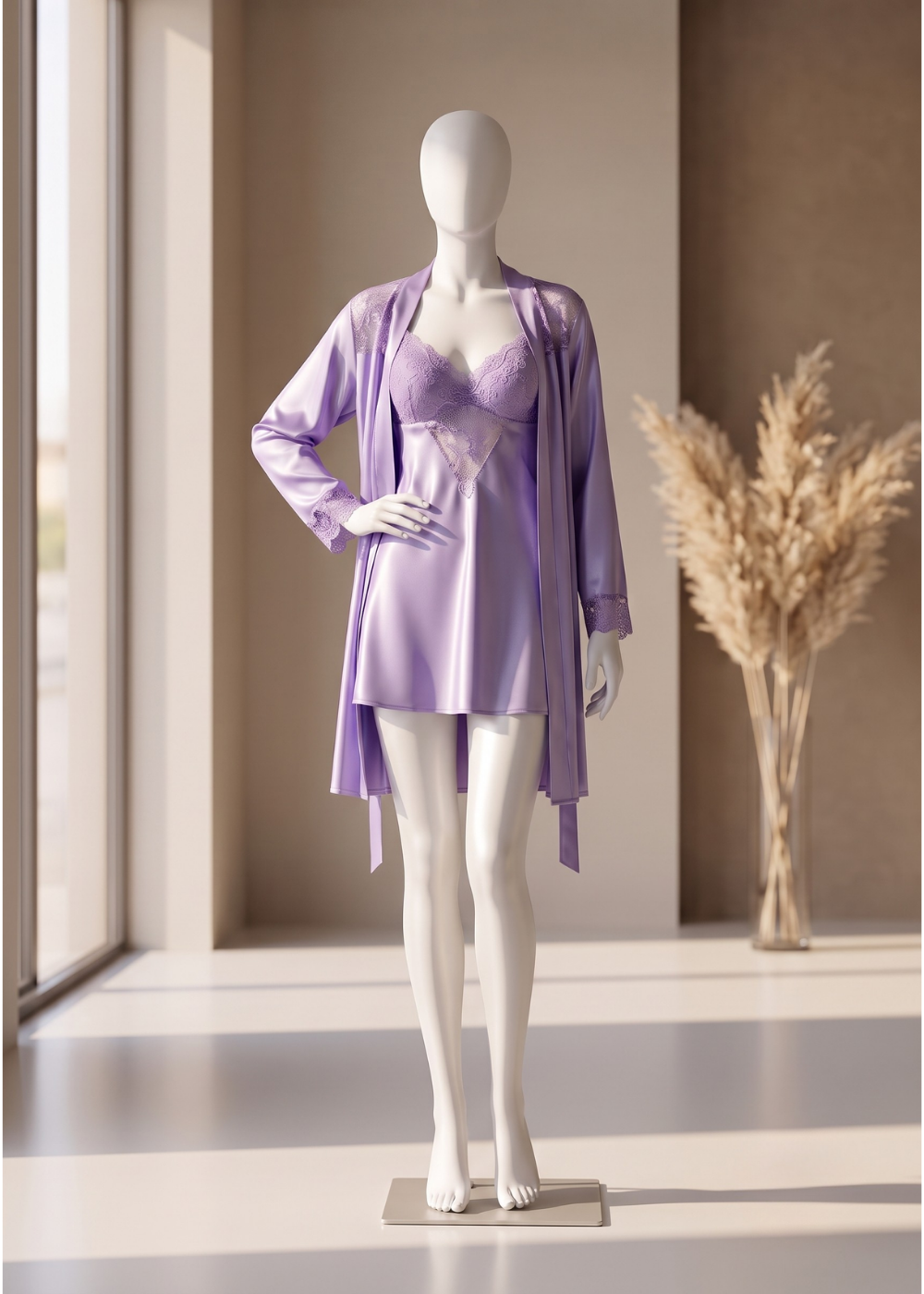 2 piece Serenity Satin Robe Set