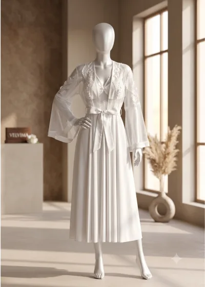 2 piece Ivory Grace Bridal Robe Set