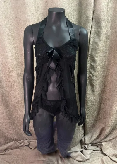 2-piece Midnight Lace Babydoll Set