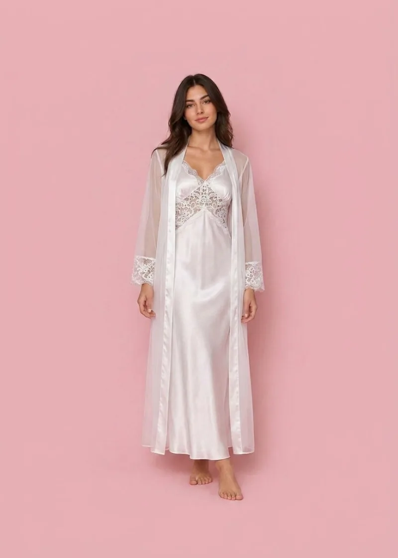 2 piece Serenity Satin Robe Set