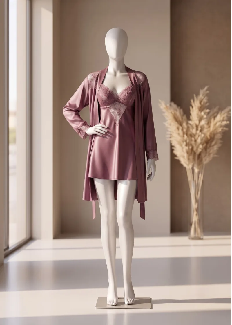 2 piece Serenity Satin Robe Set