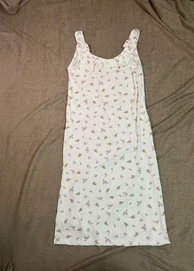 Soft Bloom Ribbed Lounge Dress